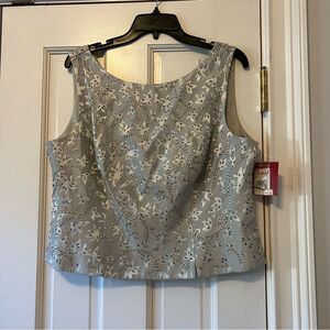 Vintage NWT JS Collection Beaded Embroidered Sleeveless Blouse Size 16